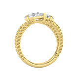 2CTW Pear Shaped Lab Grown Diamond (F/VS) Toi et Moi Fashiion Ring in 14K Gold
