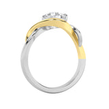 1.5CTW Round Shaped Lab Grown Diamond (F/VS) Two Tone Know Solitaire Engagement Ring in 14K Gold