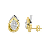 3CTW Pear Shaped Lab Grown Diamond (G/VS) Knot Earrings in 14K Gold