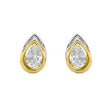 3CTW Pear Shaped Lab Grown Diamond (G/VS) Knot Earrings in 14K Gold