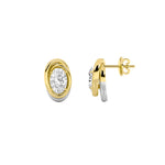 2CTW Oval Shaped Lab Grown Diamond (F/VVS) Knot Earrings in 14K Gold