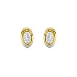 2CTW Oval Shaped Lab Grown Diamond (F/VVS) Knot Earrings in 14K Gold