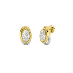 2CTW Oval Shaped Lab Grown Diamond (F/VVS) Knot Earrings in 14K Gold