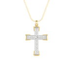3CTW Round Shaped Lab Grown Diamond (F/VS) Cross Pendant in 14K Gold