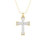 3CTW Round Shaped Lab Grown Diamond (F/VS) Cross Pendant in 14K Gold