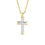 3CTW Round Shaped Lab Grown Diamond (F/VS) Cross Pendant in 14K Gold