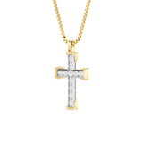 3CTW Round Shaped Lab Grown Diamond (F/VS) Cross Pendant in 14K Gold