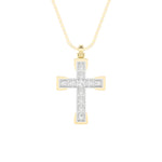 3CTW Round Shaped Lab Grown Diamond (F/VS) Cross Pendant in 14K Gold