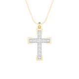 3CTW Round Shaped Lab Grown Diamond (F/VS) Cross Pendant in 14K Gold