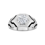 1.5CTW Round Shaped Lab Grown Diamond (F/VS) Mens Ring in 14K White Gold
