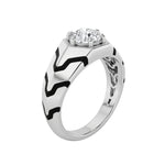 1.5CTW Round Shaped Lab Grown Diamond (F/VS) Mens Ring in 14K White Gold