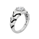 1.5CTW Round Shaped Lab Grown Diamond (F/VS) Mens Ring in 14K White Gold