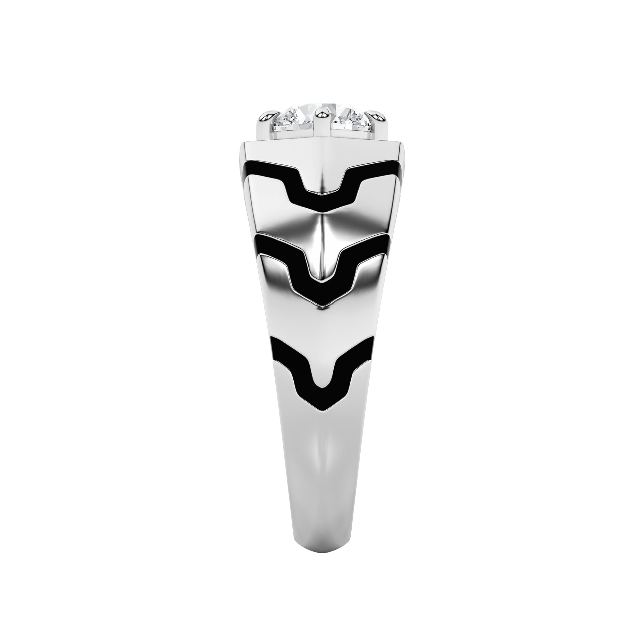 1.5CTW Round Shaped Lab Grown Diamond (F/VS) Mens Ring in 14K White Gold