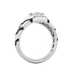 1.5CTW Round Shaped Lab Grown Diamond (F/VS) Mens Ring in 14K White Gold