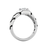 1.5CTW Round Shaped Lab Grown Diamond (F/VS) Mens Ring in 14K White Gold