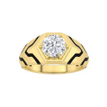 1.5CTW Round Shaped Lab Grown Diamond (F/VS) Mens Ring in 14K Gold