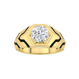 1.5CTW Round Shaped Lab Grown Diamond (F/VS) Mens Ring in 14K Gold