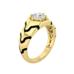 1.5CTW Round Shaped Lab Grown Diamond (F/VS) Mens Ring in 14K Gold