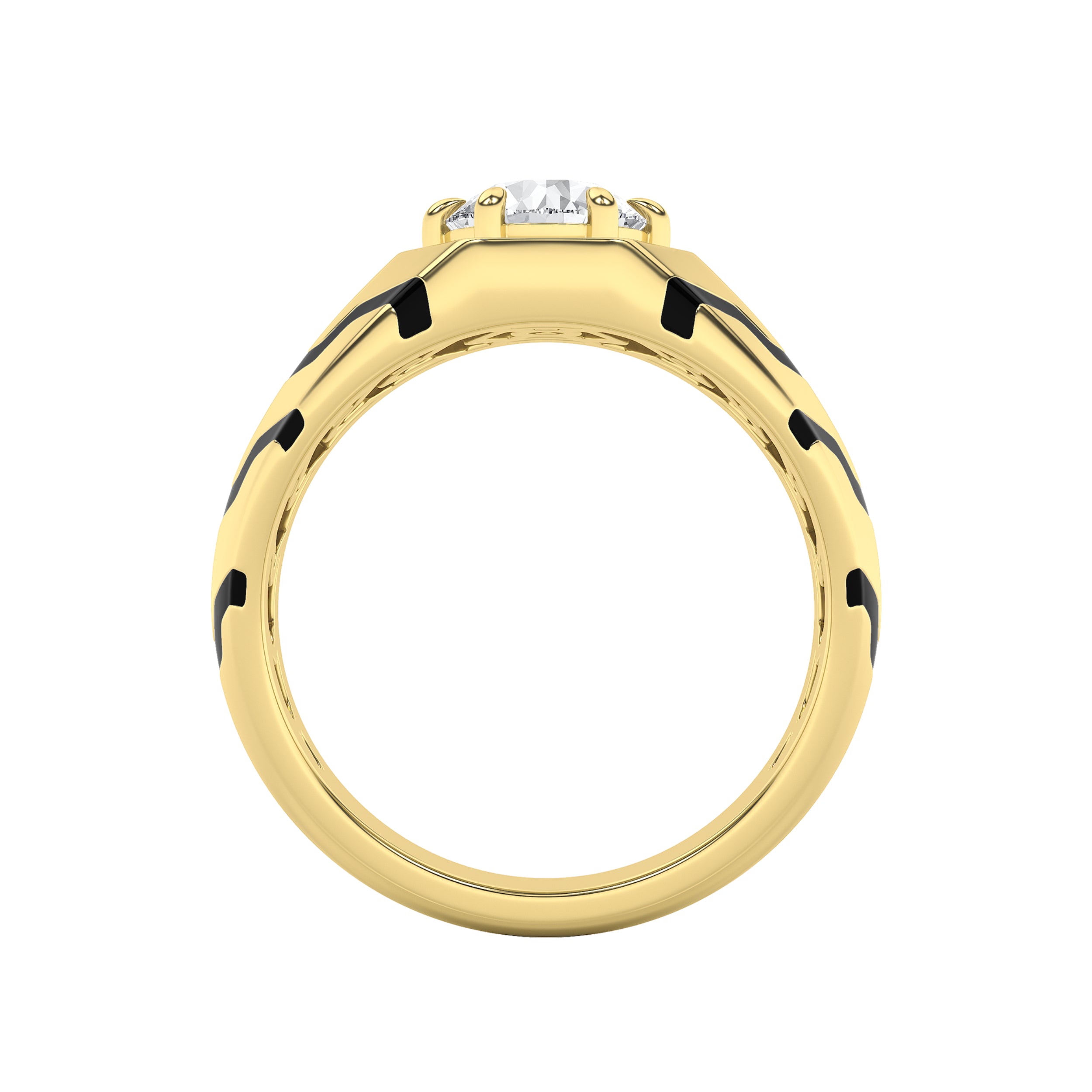 1.5CTW Round Shaped Lab Grown Diamond (F/VS) Mens Ring in 14K Gold