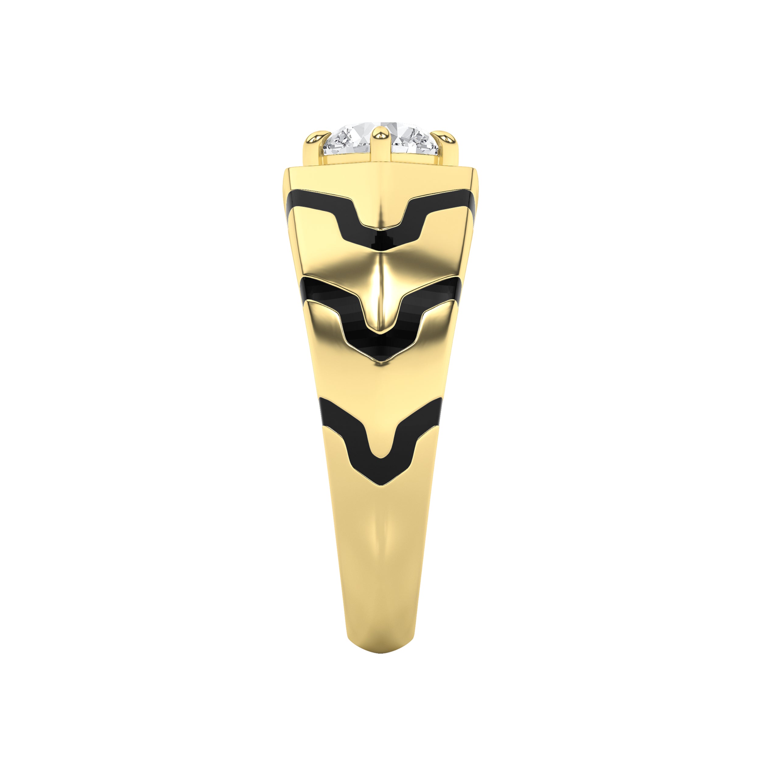 1.5CTW Round Shaped Lab Grown Diamond (F/VS) Mens Ring in 14K Gold