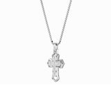 6CTW Asscher Shaped Lab Grown Diamond (F/VS) Cross Pendant in 14K Gold