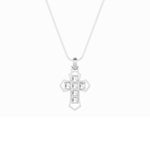 6CTW Asscher Shaped Lab Grown Diamond (F/VS) Cross Pendant in 14K Gold