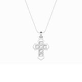 6CTW Asscher Shaped Lab Grown Diamond (F/VS) Cross Pendant in 14K Gold
