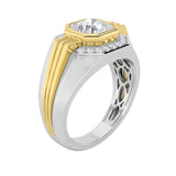 3CTW Asscher Shaped Lab Grown Diamond (F/VS) Mens Ring in 14K Gold