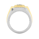 3CTW Asscher Shaped Lab Grown Diamond (F/VS) Mens Ring in 14K Gold