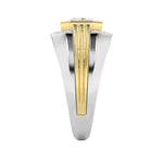 3CTW Asscher Shaped Lab Grown Diamond (F/VS) Mens Ring in 14K Gold