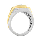 3CTW Asscher Shaped Lab Grown Diamond (F/VS) Mens Ring in 14K Gold