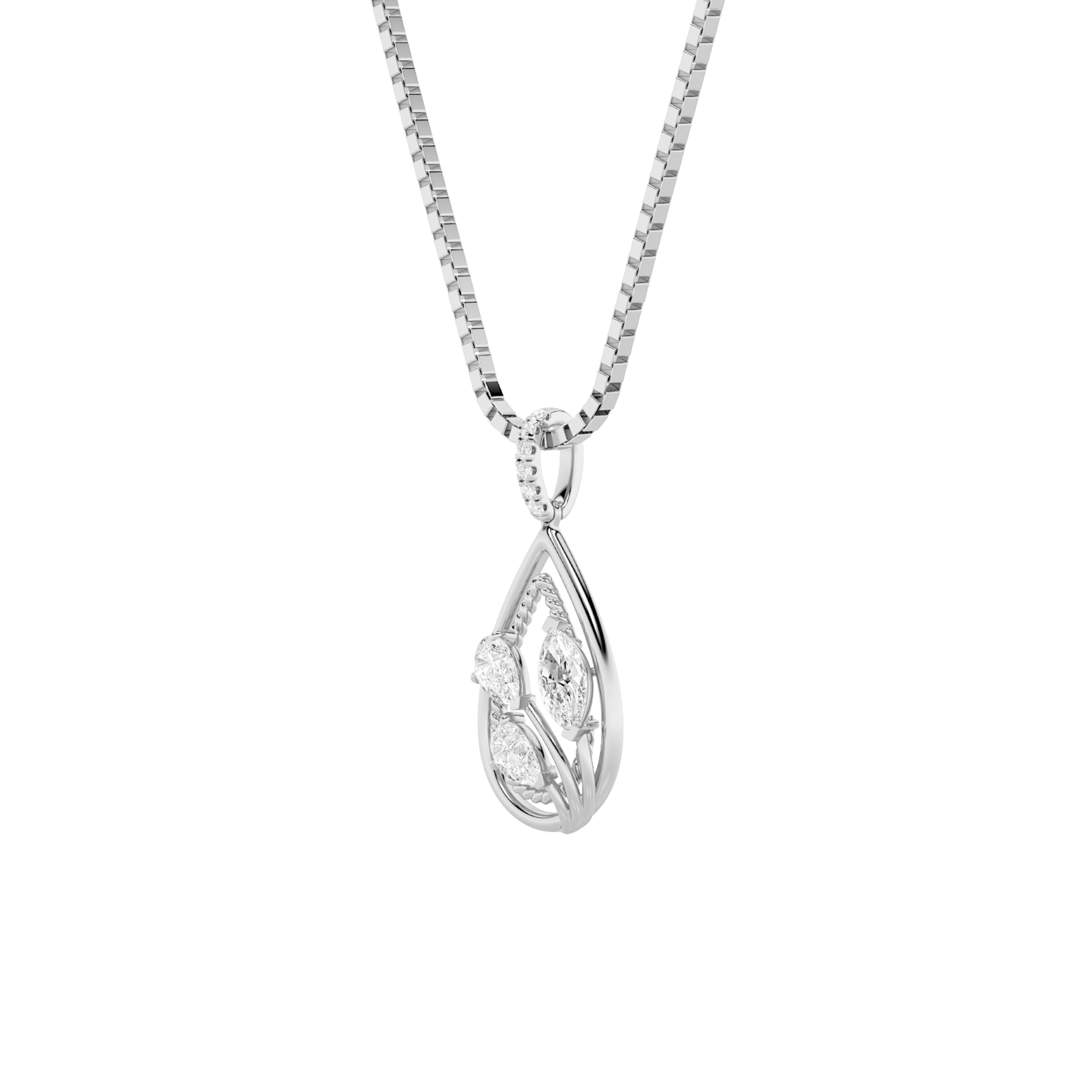 1CTW Marquise Shaped Lab Grown Diamond (F/VS) Pendant in 14K Gold