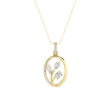 1CTW Oval Shaped Lab Grown Diamond (F/VS) Pendant in 14K Gold