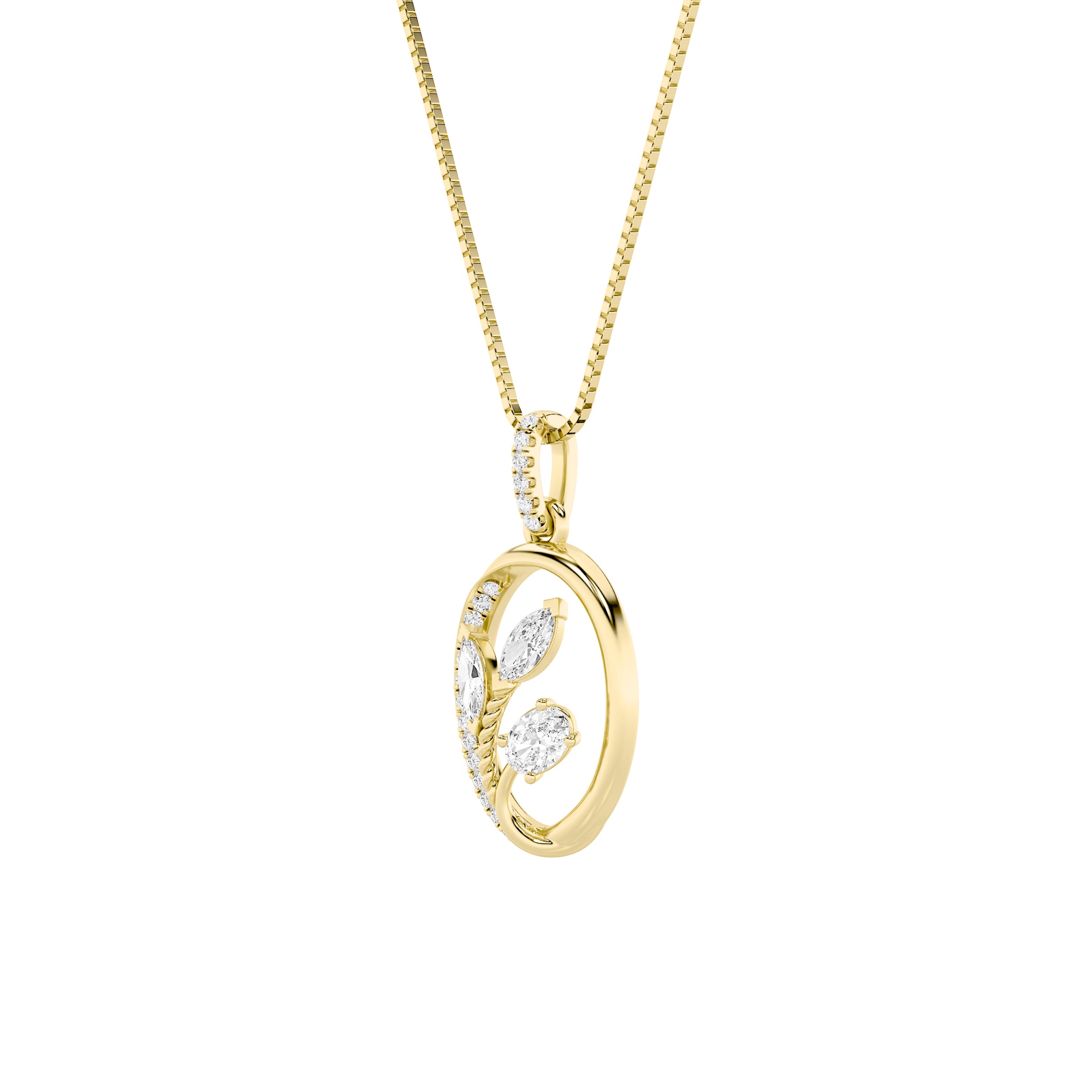 1CTW Oval Shaped Lab Grown Diamond (F/VS) Pendant in 14K Gold