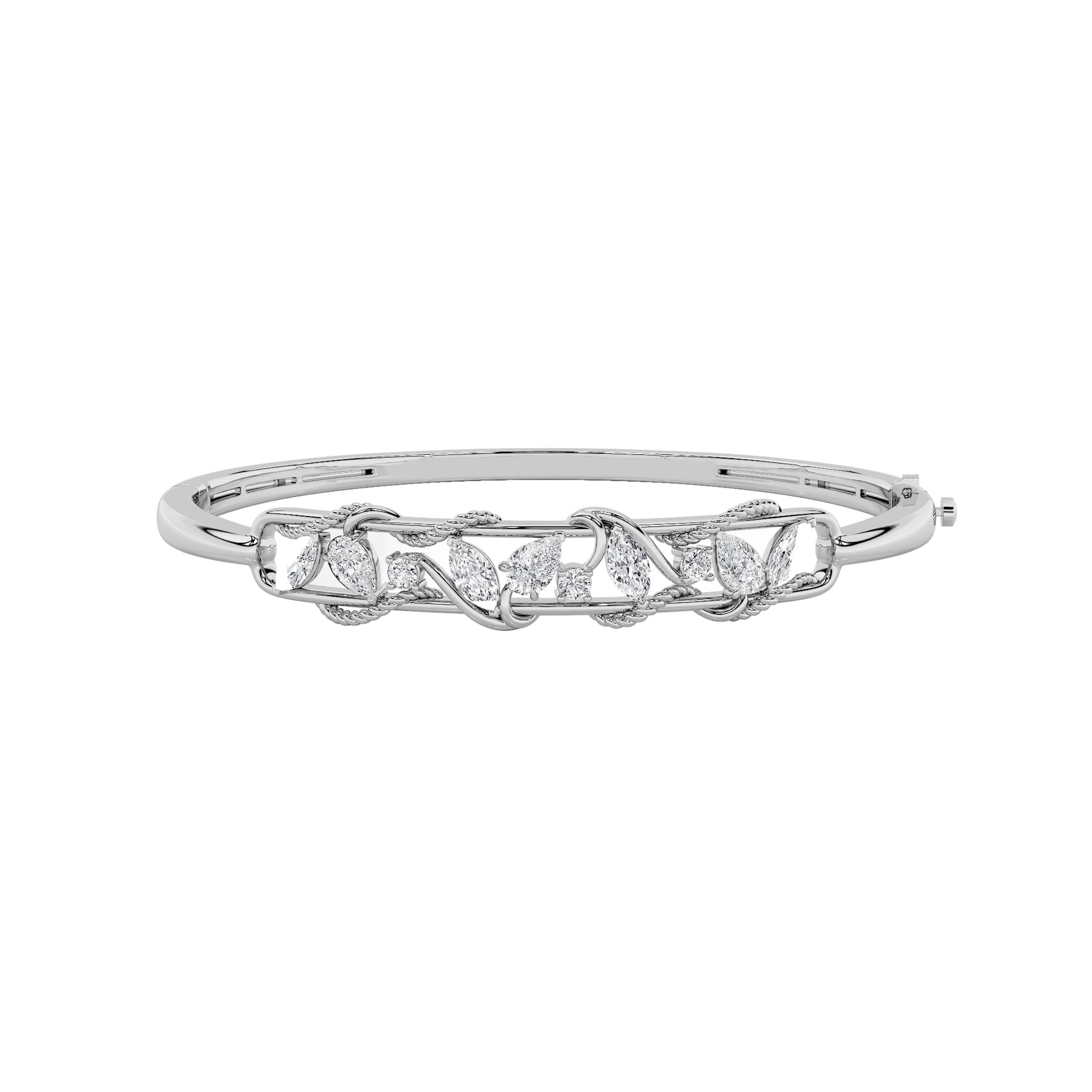 2CTW Pear Shaped Lab Grown Diamond (F/VS) Bracelet in 14K Gold