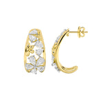 4.5CTW Pear Shaped Lab Grown Diamond (F/VS) Fancy Flower Earrings in 14K Gold