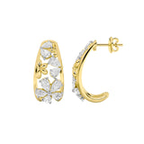 4.5CTW Pear Shaped Lab Grown Diamond (F/VS) Fancy Flower Earrings in 14K Gold