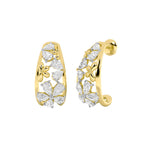 4.5CTW Pear Shaped Lab Grown Diamond (F/VS) Fancy Flower Earrings in 14K Gold