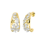 4.5CTW Pear Shaped Lab Grown Diamond (F/VS) Fancy Flower Earrings in 14K Gold