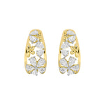 4.5CTW Pear Shaped Lab Grown Diamond (F/VS) Fancy Flower Earrings in 14K Gold