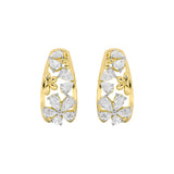 4.5CTW Pear Shaped Lab Grown Diamond (F/VS) Fancy Flower Earrings in 14K Gold