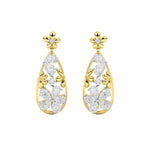 3.75CTW Pear Shaped Lab Grown Diamond (F/VS) Fancy Flower Earrings in 14K Gold