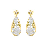 3.75CTW Pear Shaped Lab Grown Diamond (F/VS) Fancy Flower Earrings in 14K Gold