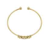 1.5CTW Pear Shaped Lab Grown Diamond (F/VS) Fancy Flower Bangle Bracelet in 14K Gold