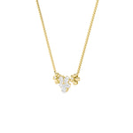2CTW Pear Shaped Lab Grown Diamond (F/VS) Fancy Flower Necklace in 14K Gold