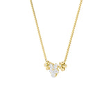 2CTW Pear Shaped Lab Grown Diamond (F/VS) Fancy Flower Necklace in 14K Gold
