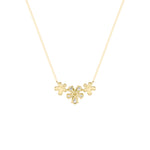 2CTW Pear Shaped Lab Grown Diamond (F/VS) Fancy Flower Necklace in 14K Gold