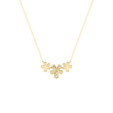 2CTW Pear Shaped Lab Grown Diamond (F/VS) Fancy Flower Necklace in 14K Gold