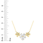 2CTW Pear Shaped Lab Grown Diamond (F/VS) Fancy Flower Necklace in 14K Gold