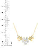 2CTW Pear Shaped Lab Grown Diamond (F/VS) Fancy Flower Necklace in 14K Gold
